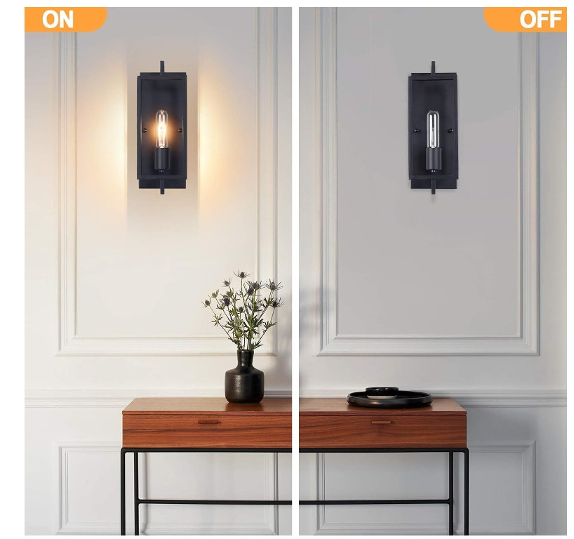 Maylaywood Industrial Wall Sconces Set of 2, Modern Indoor Lighting Hardwired
