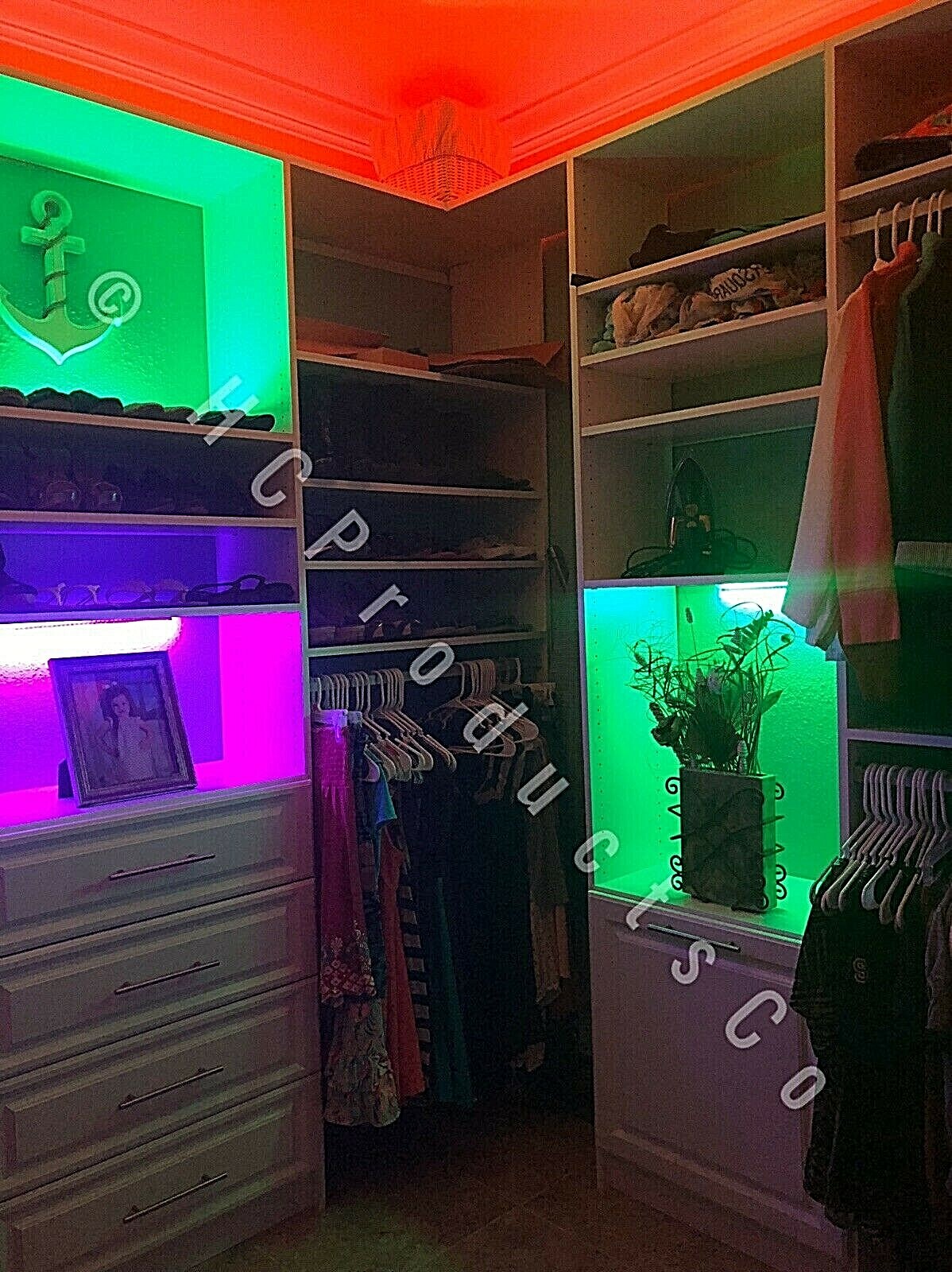 44 Key Remote Controlled LED Closet Lights 16 Colors & Motion Options