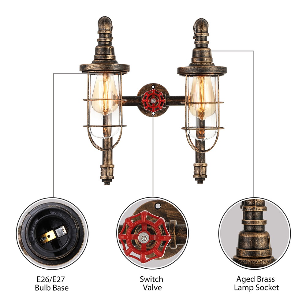 Antique Style Wall Sconce Balcony Wall Mount Lamp Indoor Single Lighting Fixture