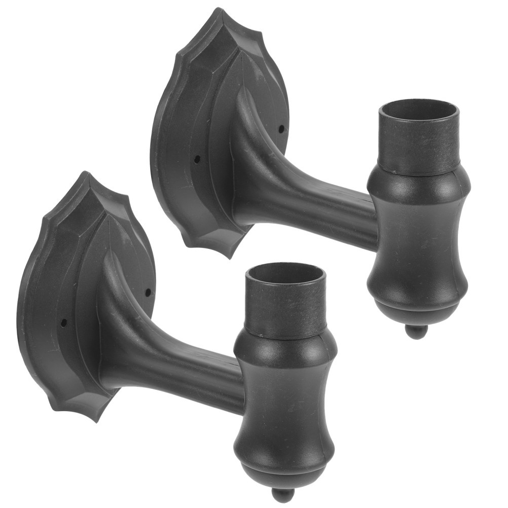 2Pcs Black Wall Lamp Holders Reusable Light Sconce Fixtures