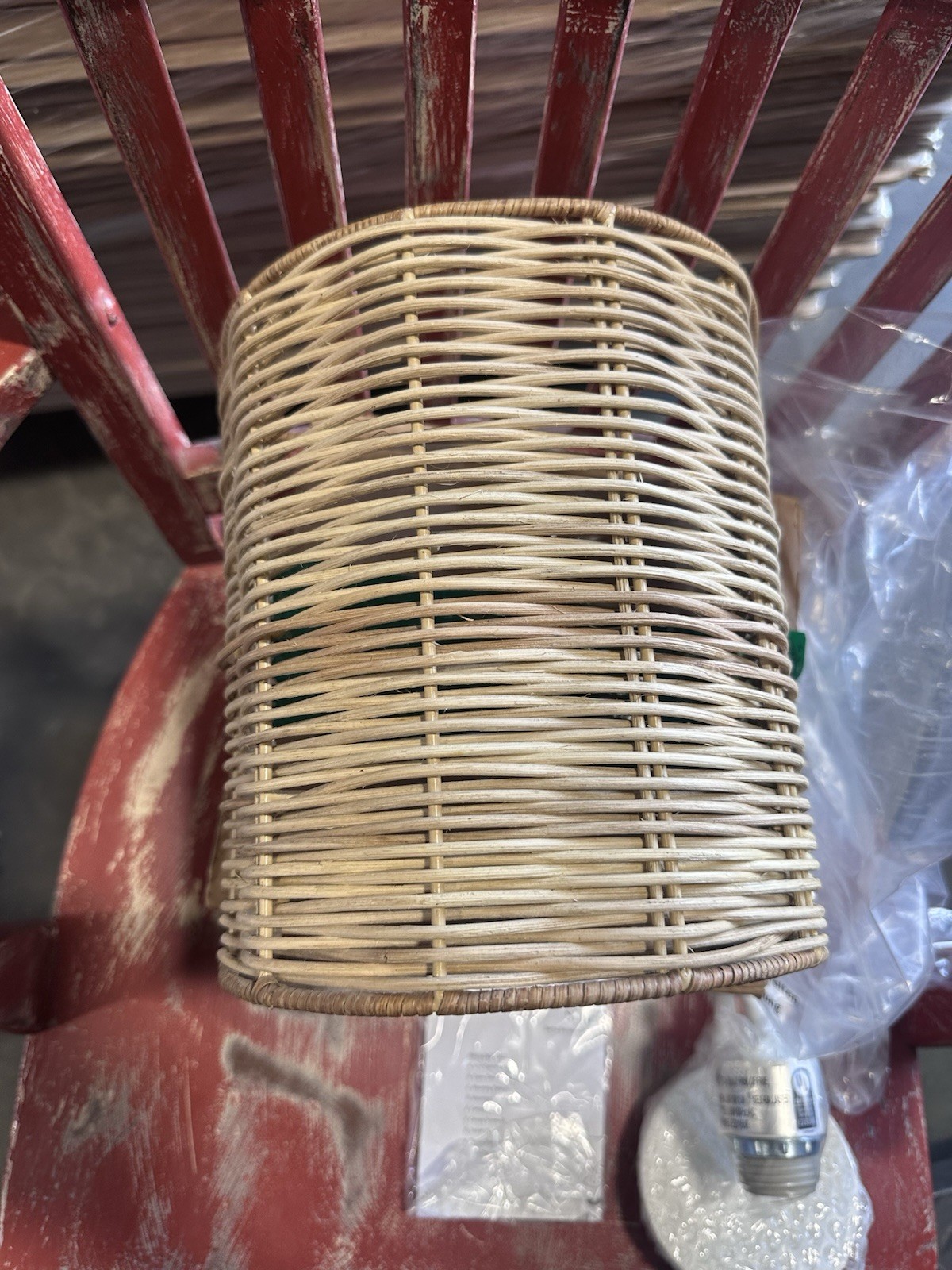 Serena & Lily Santa Barbara Rattan Drum Sconce-Natural Brown