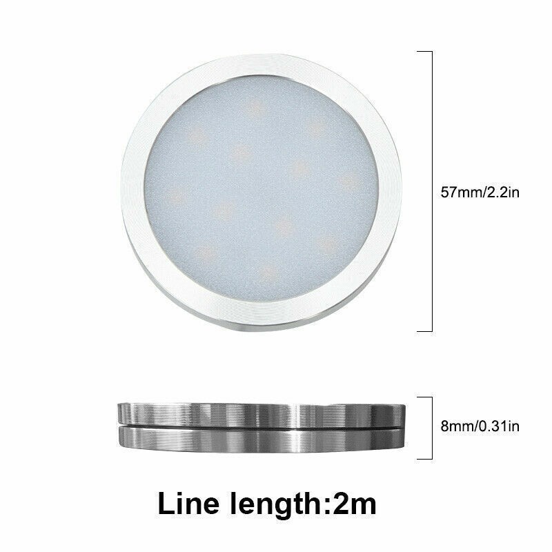 4-12PCS LED Puck Light Under Cabinet Lighting Kit Kitchen Room Counter Wired