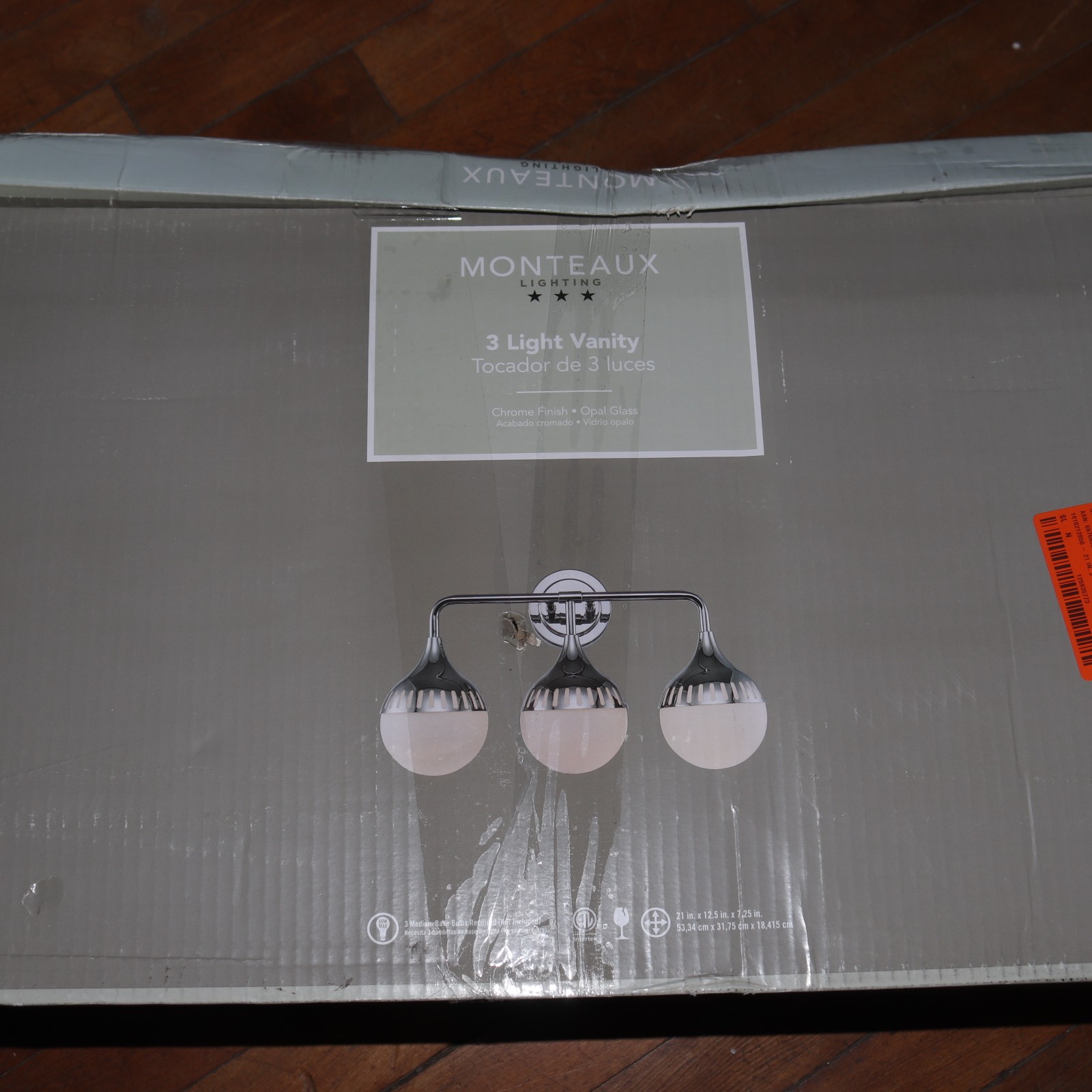 Monteaux Lighting 3-Light Bathroom Vanity Light Fixture with Opal Glass Shades
