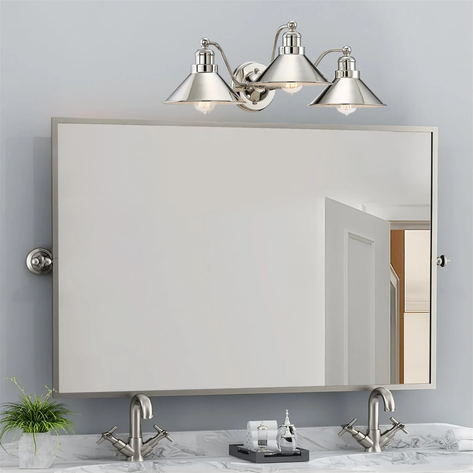 Kira Home Welton 25.5″ 3-Light Modern Farmhouse Bathroom Light BN/PN/BDB