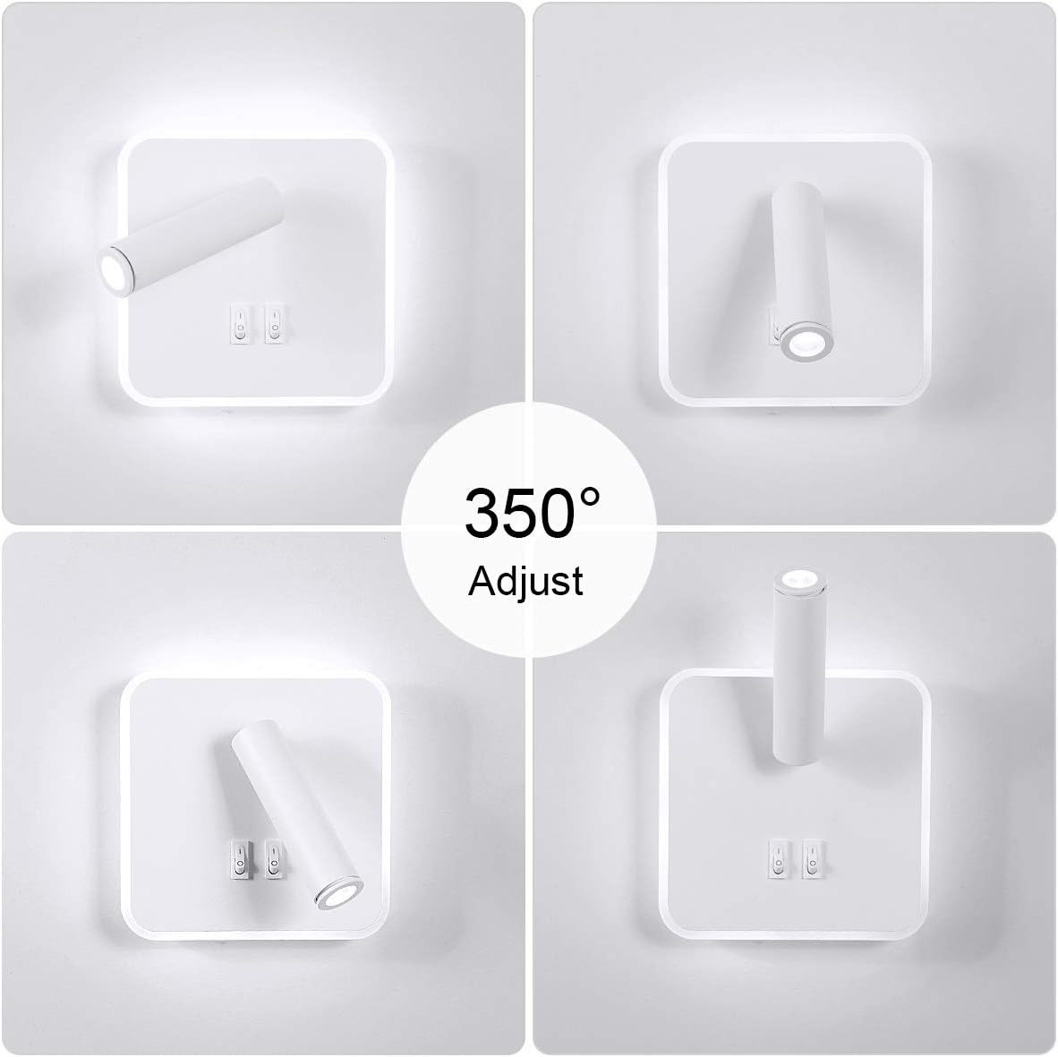 Adjustable 8W Modern Wall Sconce – Cool White Bedside Lamp for Home Decor