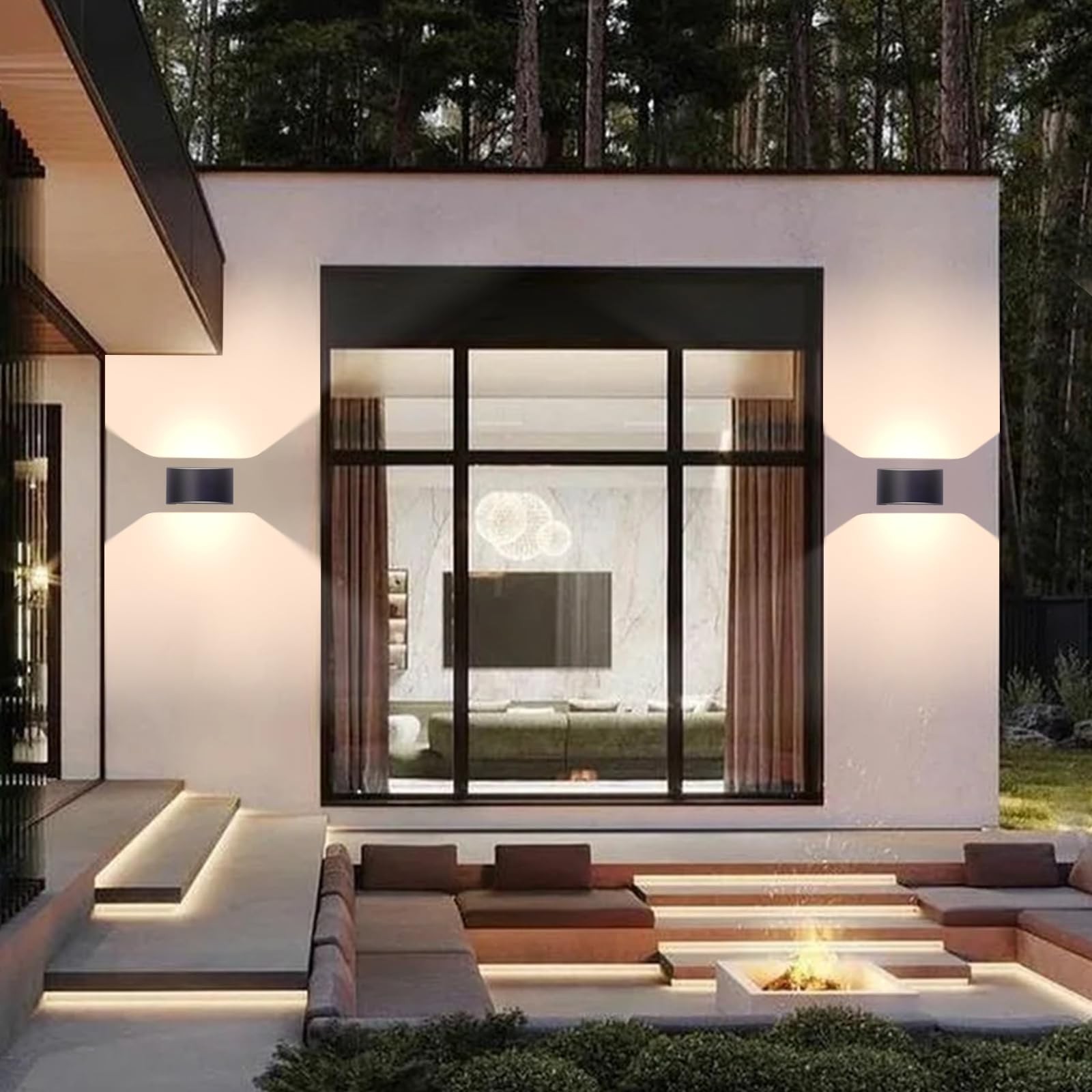 Modern LED Wall Sconce,Warm White 3000K,Hardwired Indoor Black Wall Lights Se…