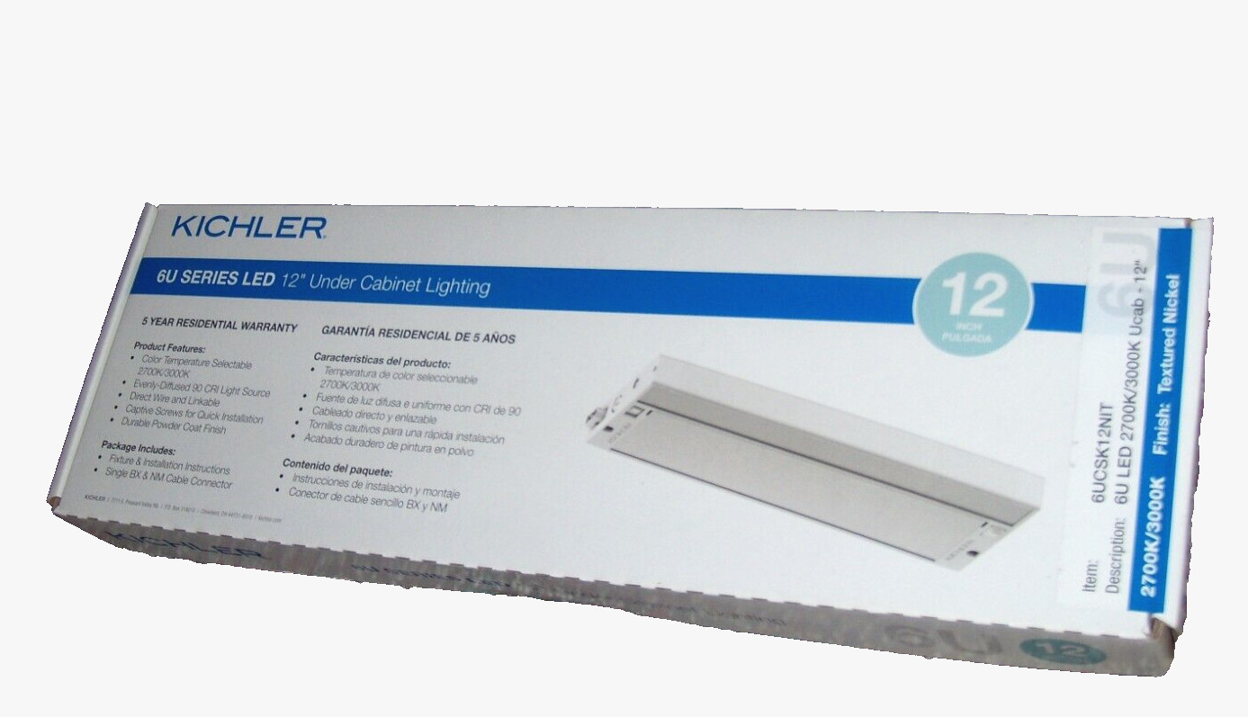 Kichler 6UCSK12NIT – 6U Series 12″ LED Under Cabinet – 2700K/3000K