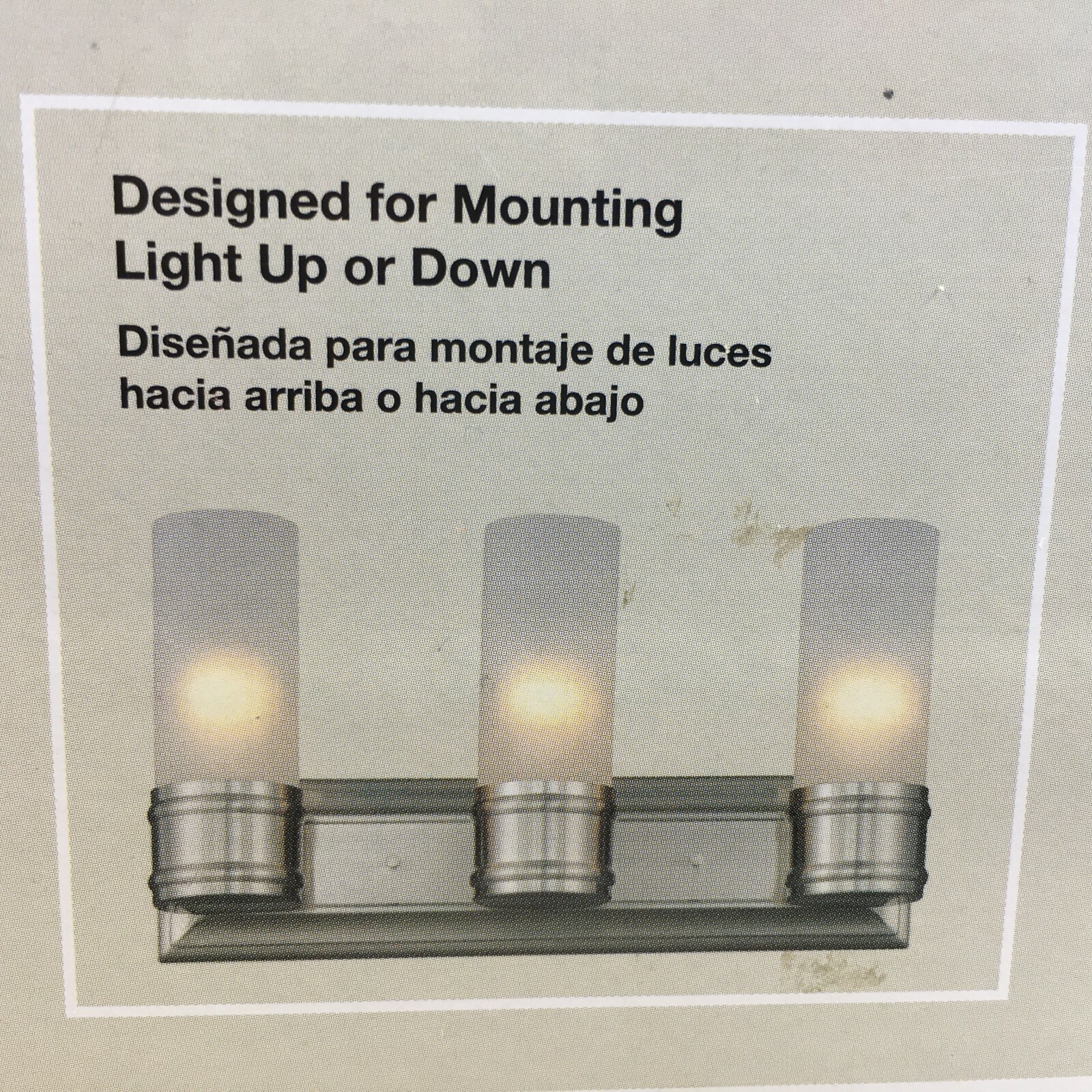 Hampton Bay Charenton 3 Light Vanity Bathroom Fixture Lighting, Brushed Nickel