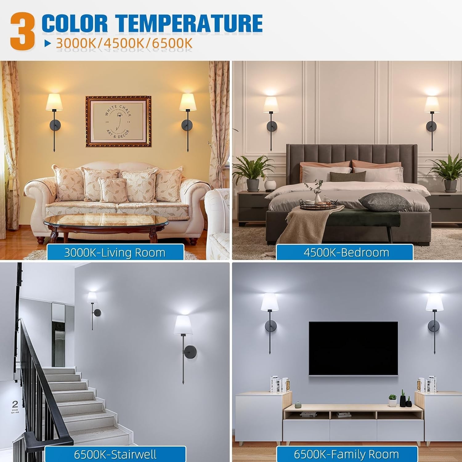 Rechargeable LED Wall Sconces with 10 Colors – Perfect for Living Room & Bedroom