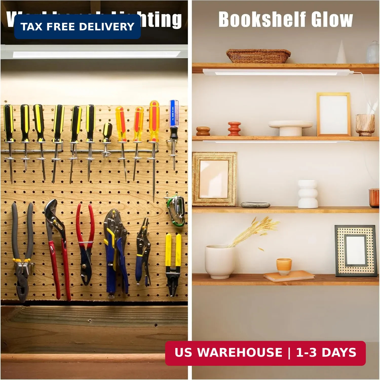 3 Pack Plug in Under Cabinet Lighting for Kitchen, 6500k Bright Under Counter Li
