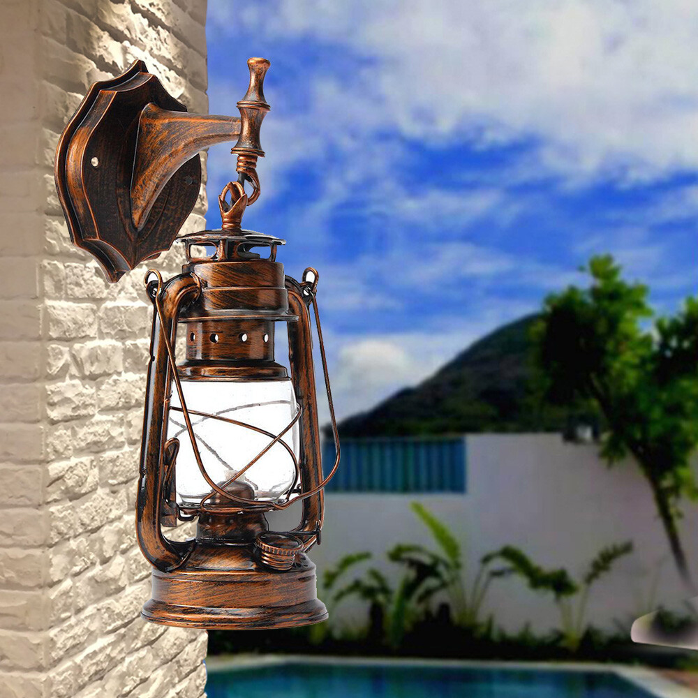 Stylish Wall Light – Metal & Plastic Lantern Sconce with E27 3W Bulb
