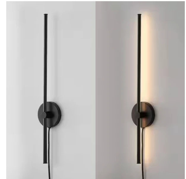 JONATHAN Y Lighting JYL7136A Anton 27″ Tall LED Plug-In Wall Light Bar – Black