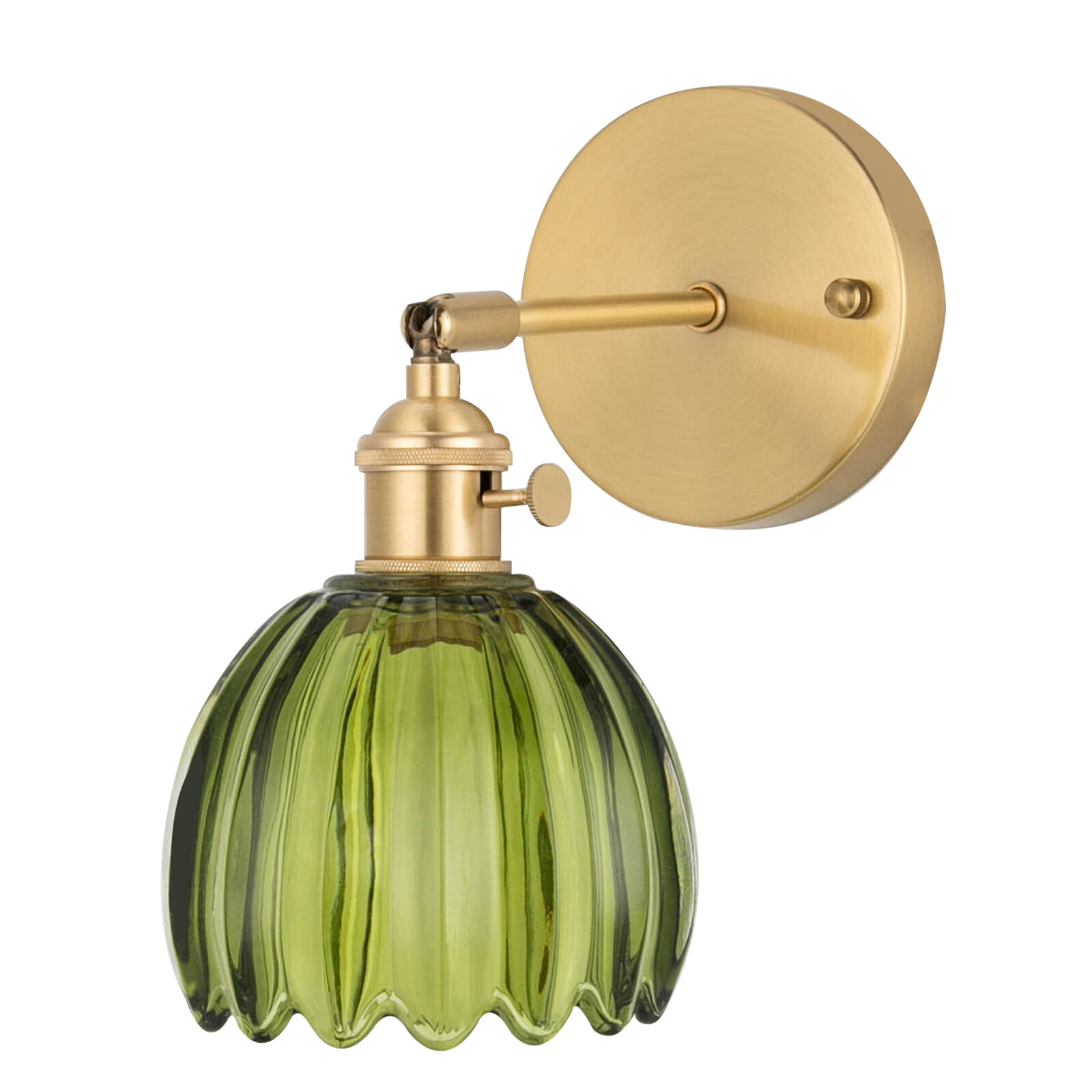 Nordic Green Metal Bedroom Wall Lamp Flower Glass Shape Wall Sconce Light USA