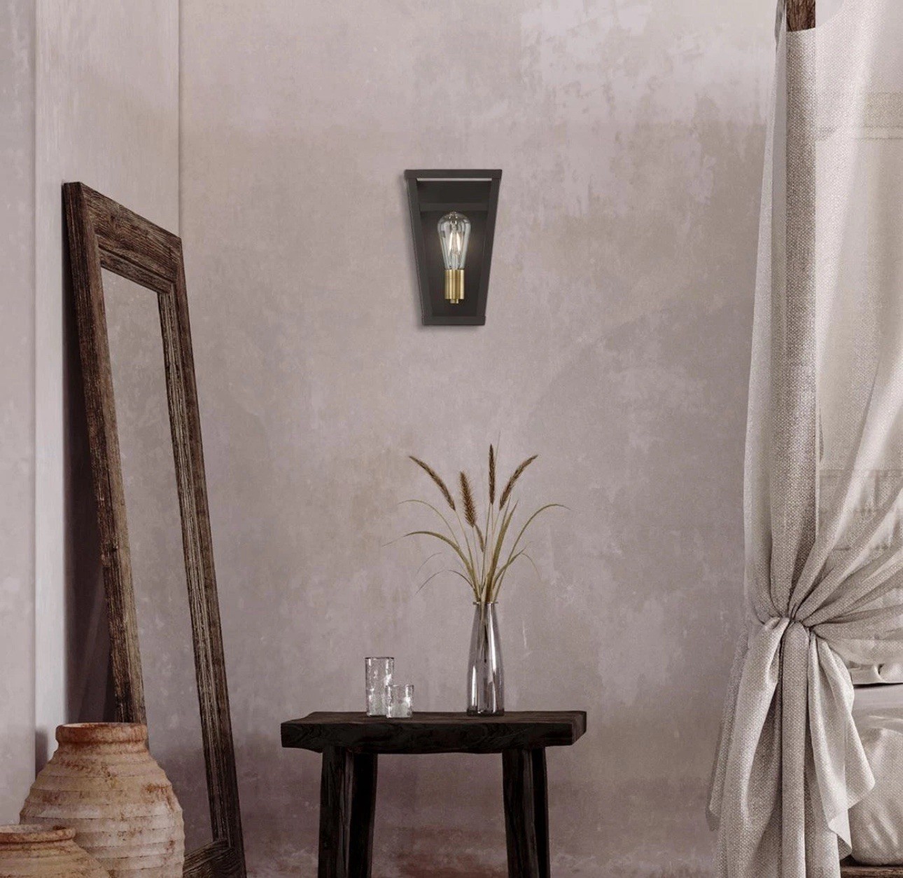 Schofield ADA Sconce Bronze with Antique Brass Accents 49567-07