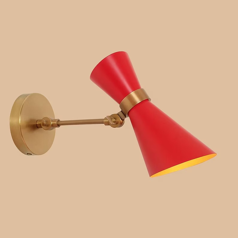 Handmade Raw Brass Sputnik Wall Lamp – Stilnovo Style Sconce