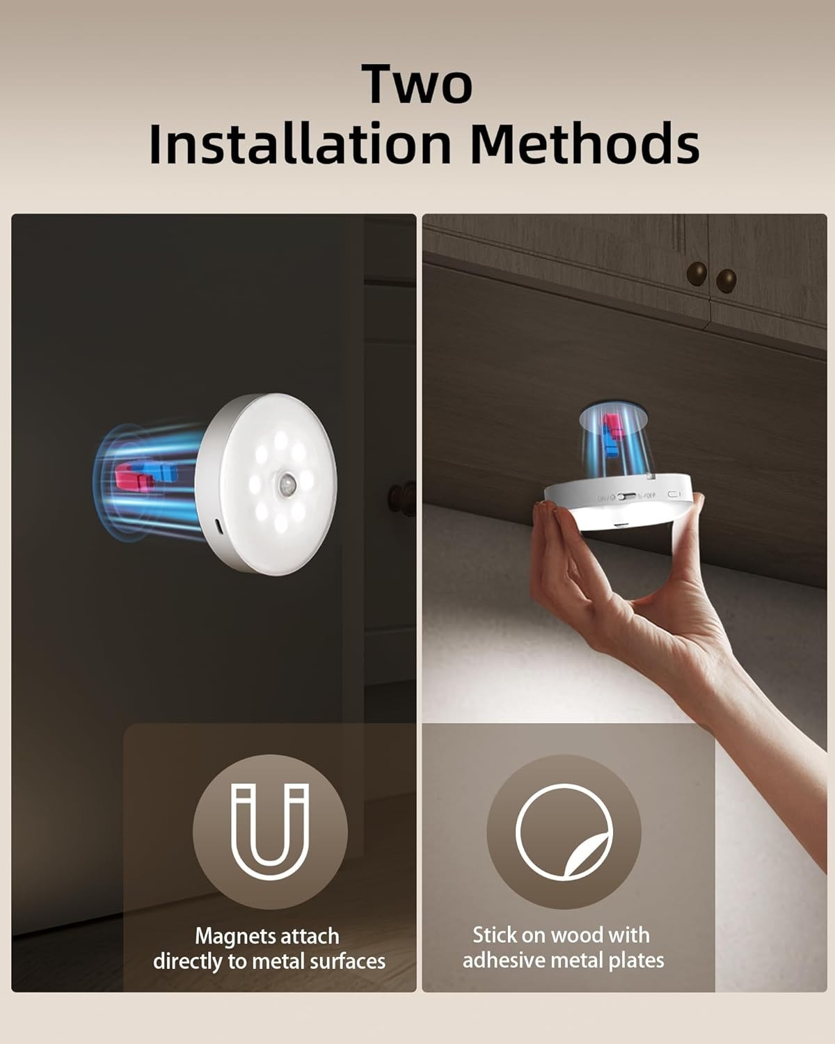 Dimmable Mini Puck Lights – 6-Pack Rechargeable & Magnetic with Remote Control