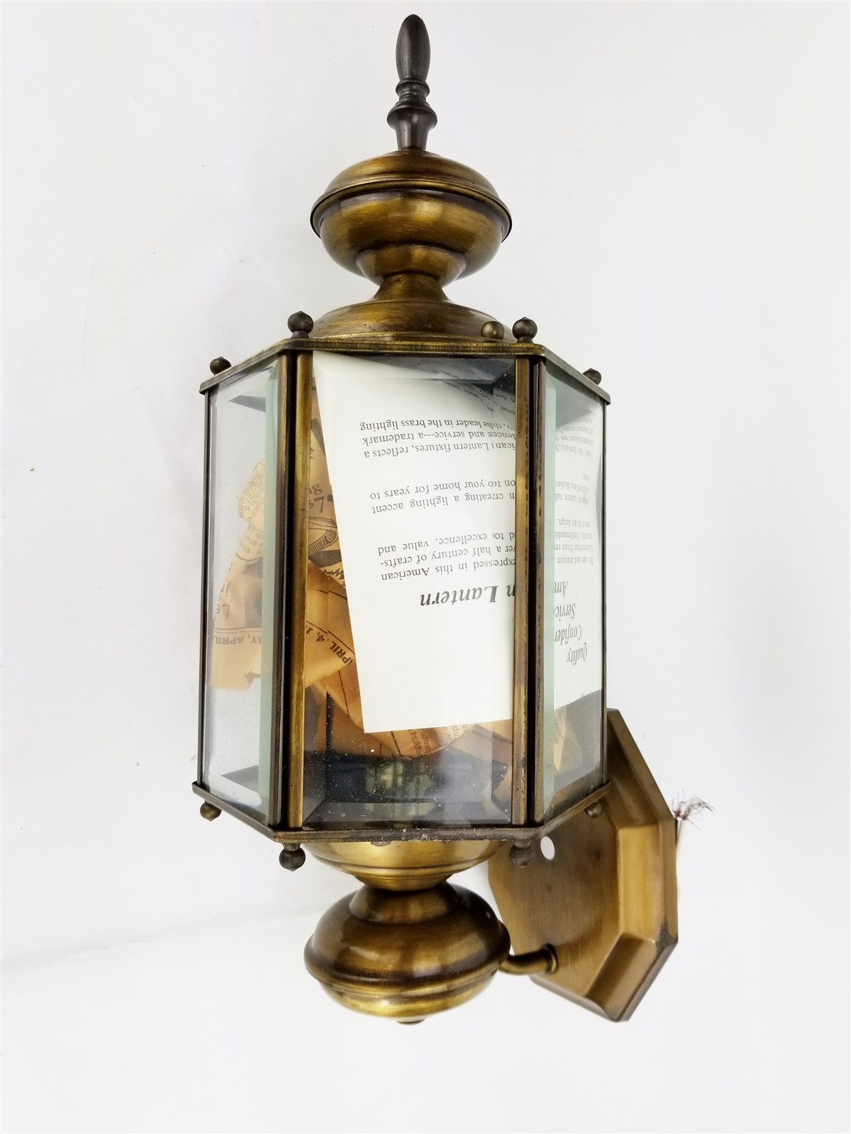 American Lantern 293 WB Wall Sconce Indoor/Outdoor Antique Brass Base Vintage