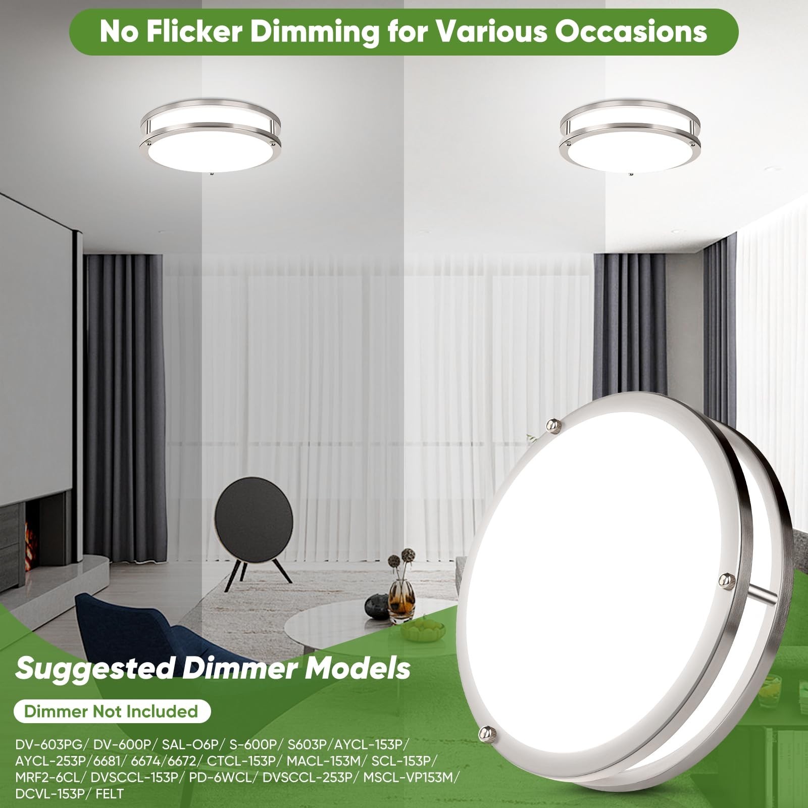 TOBUSA 2-Pack 10inch Bathroom Light Fixtures Ceiling Mount, 30W 3600lm Super …