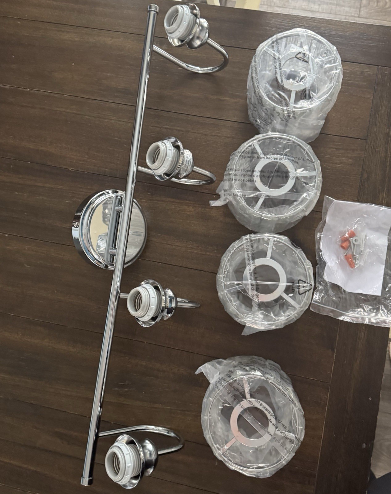 Avenlur 29.5 in. 4-Light Chrome Crystal Dimmable with Crystal Shades
