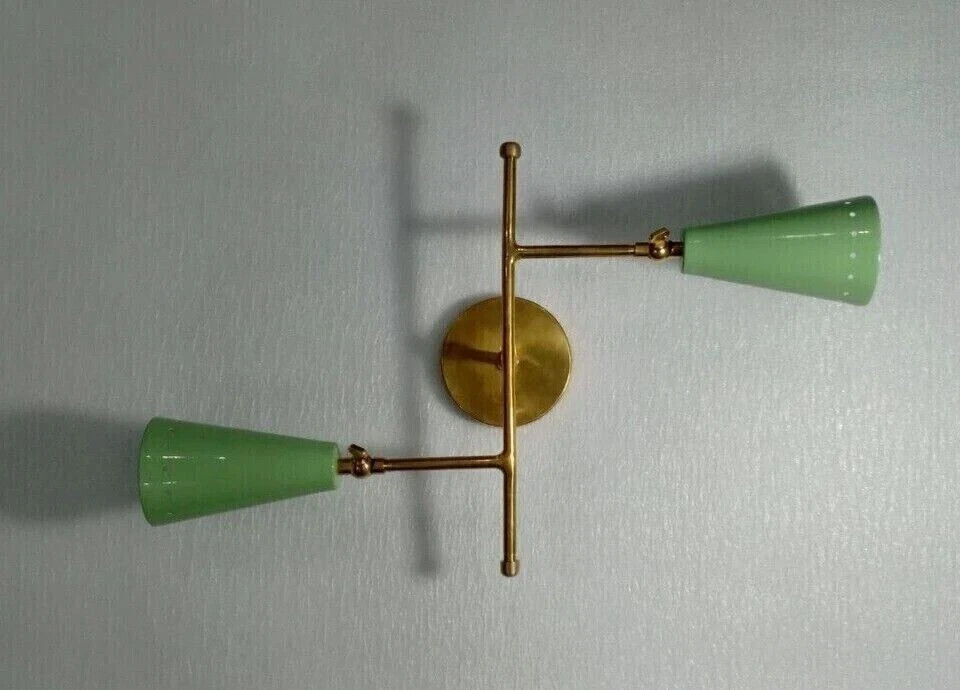 Handmade Brass Mid-Century Modern Wall Sconce Light Fixture