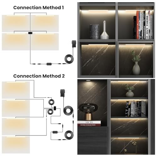 LED Shelf Lights for Bookcases, WiFi Dimmable Under Shelf Lighting, 2700K, Remot