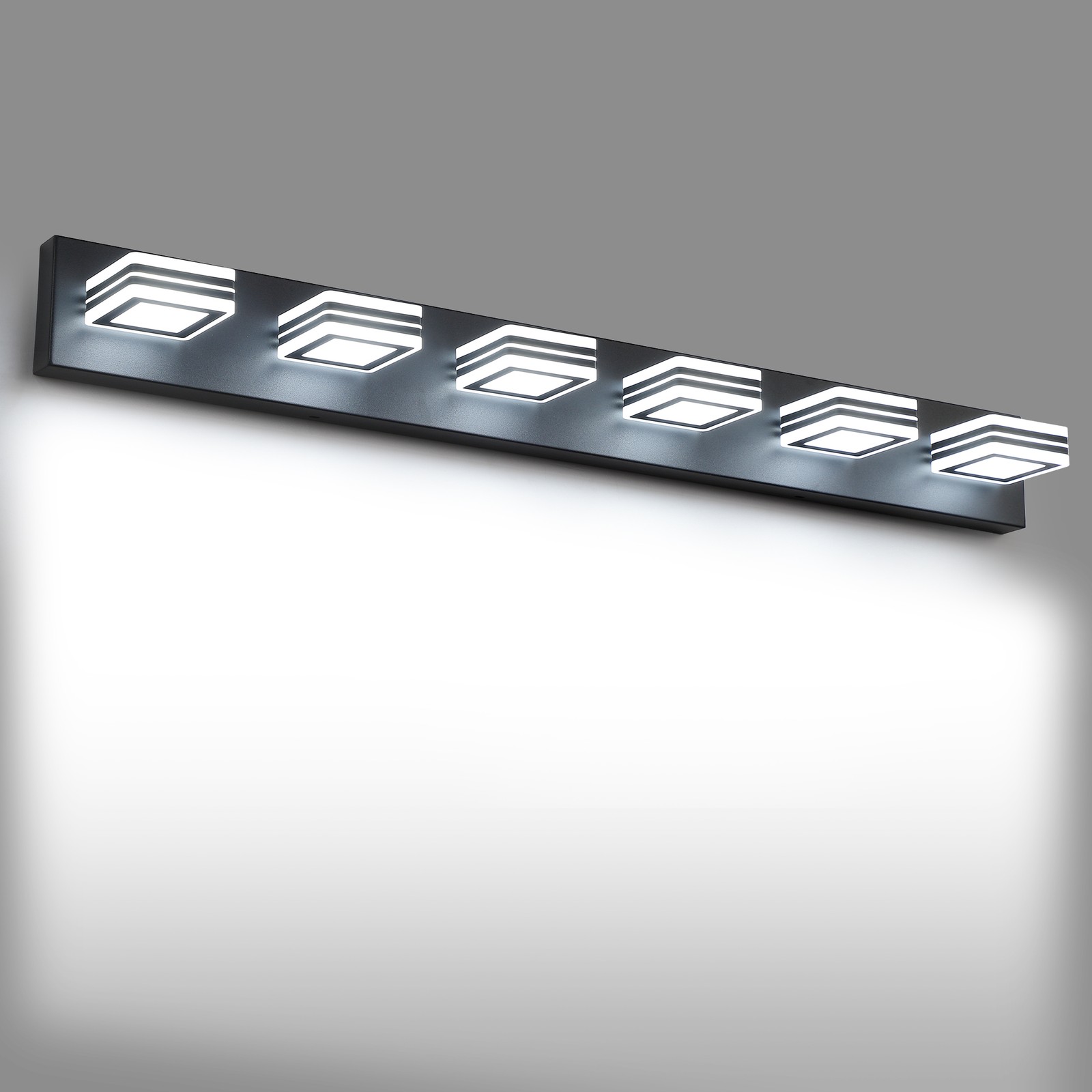39″ 6 Lights Bathroom Mirror LED Vanity Light Black Wall Lamp Fixture Dimmable