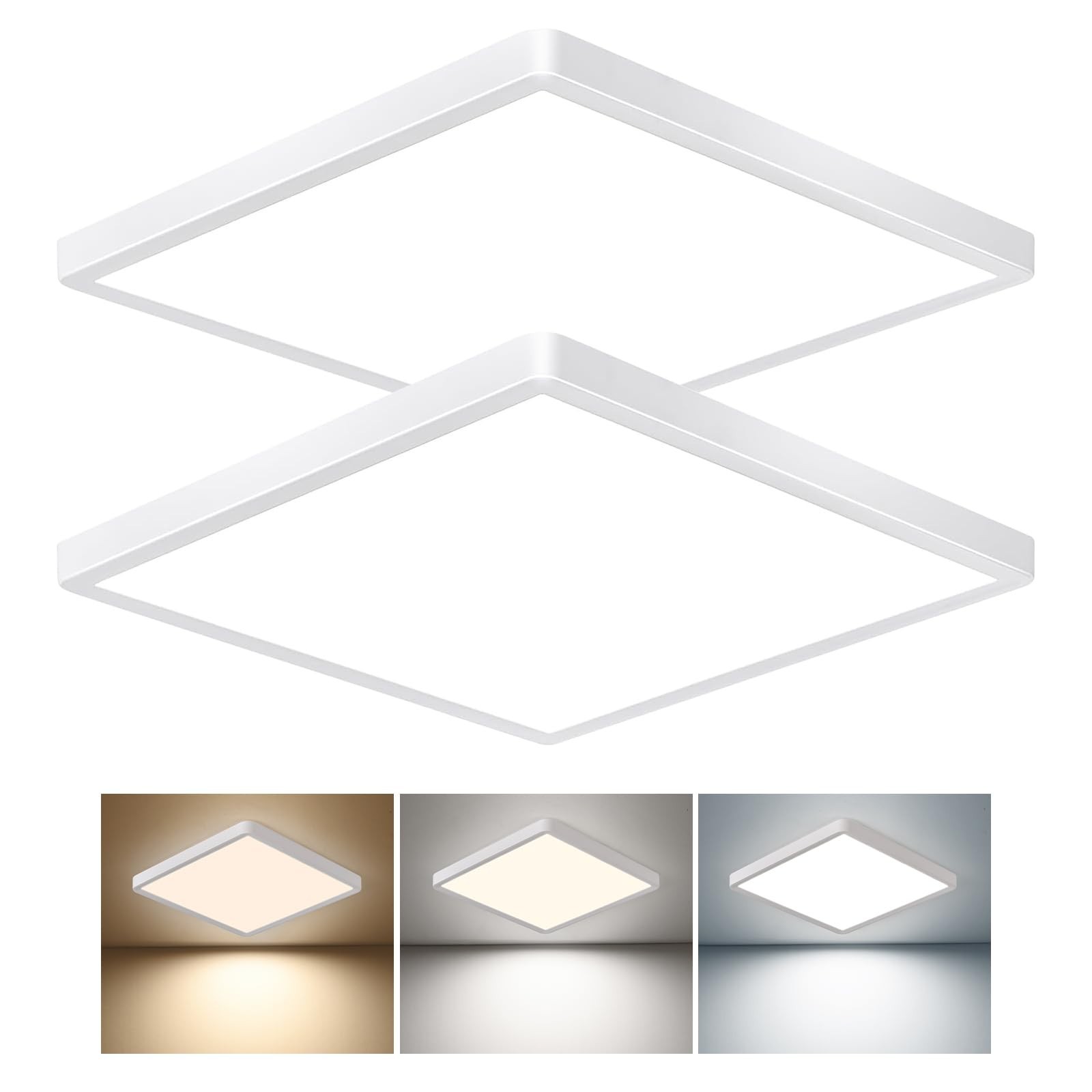 12 Inch Square LED Flush Mount Ceiling Light, 30W, 3000LM Square Light Fixtur…