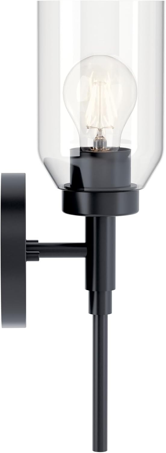 Kichler Madden 1-Light Wall Sconce Matte Black Bathroom Vanity Light 55183 NEW