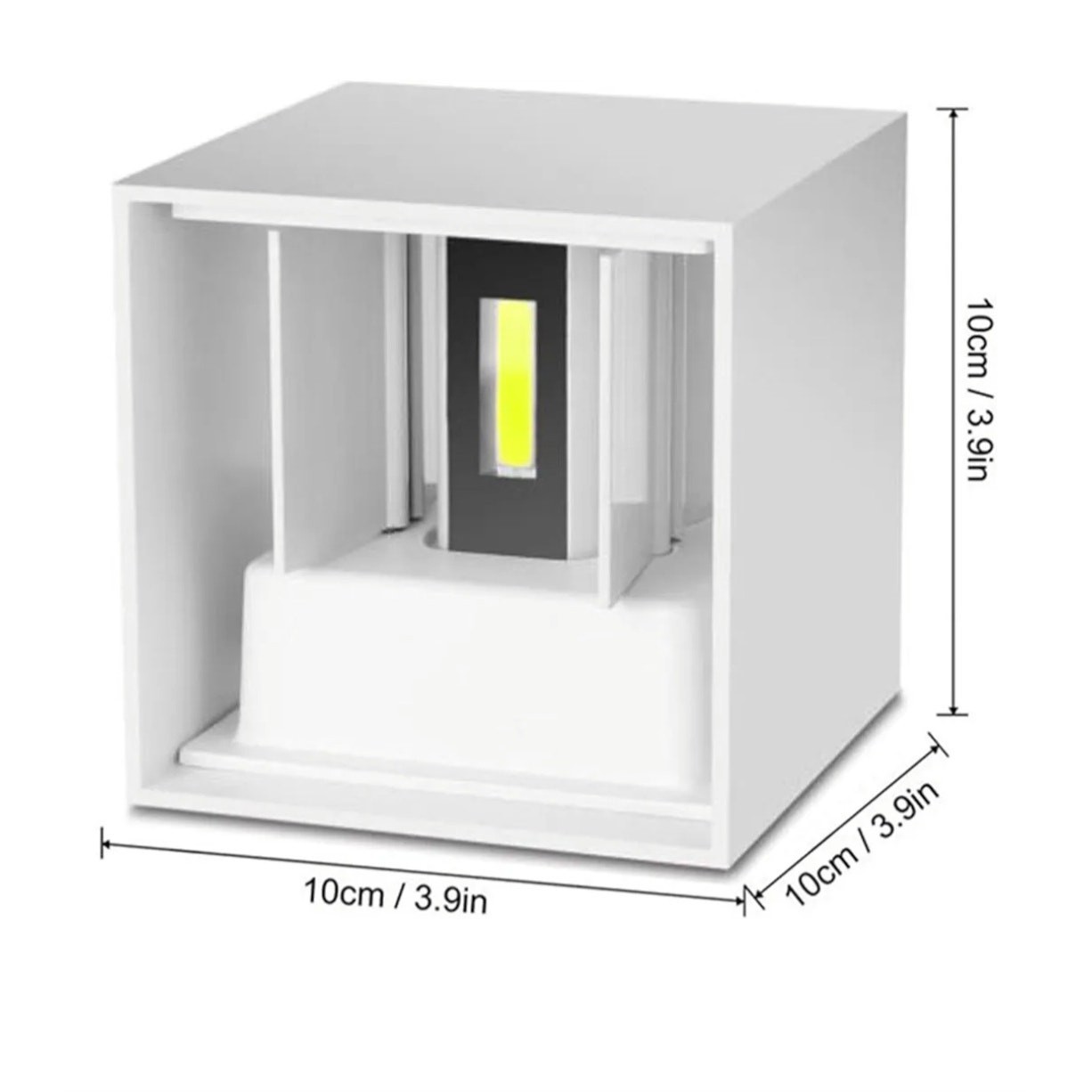 Set of 2 Modern White Outdoor Wall Sconces – LED, Waterproof, 12W