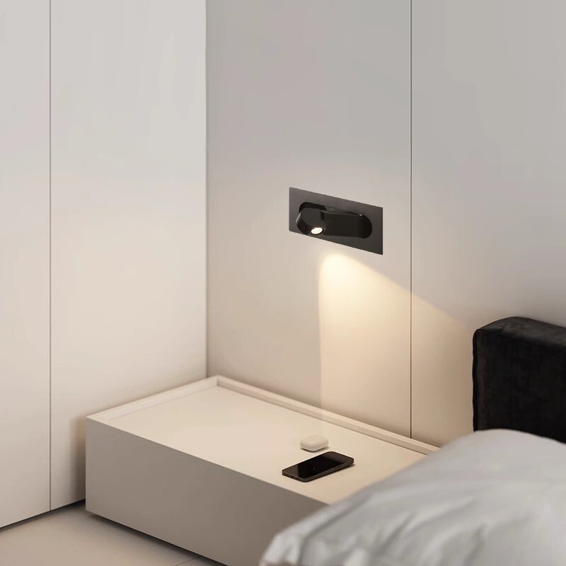 3W LED Wall Recessed Fixture Bedside Light Adjustable Headboard Lamp Switch Shop