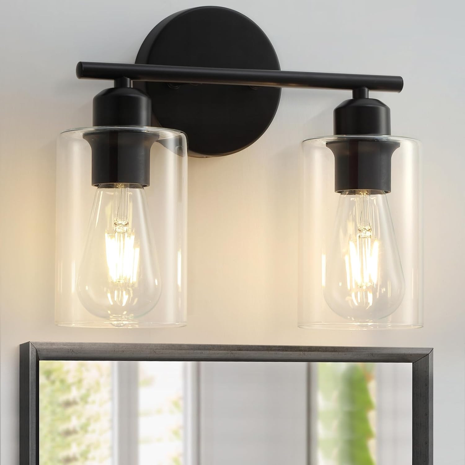3 Light Bathroom Vanity Light, Black Vanity Lights for Bathroom, Modern Light Fi