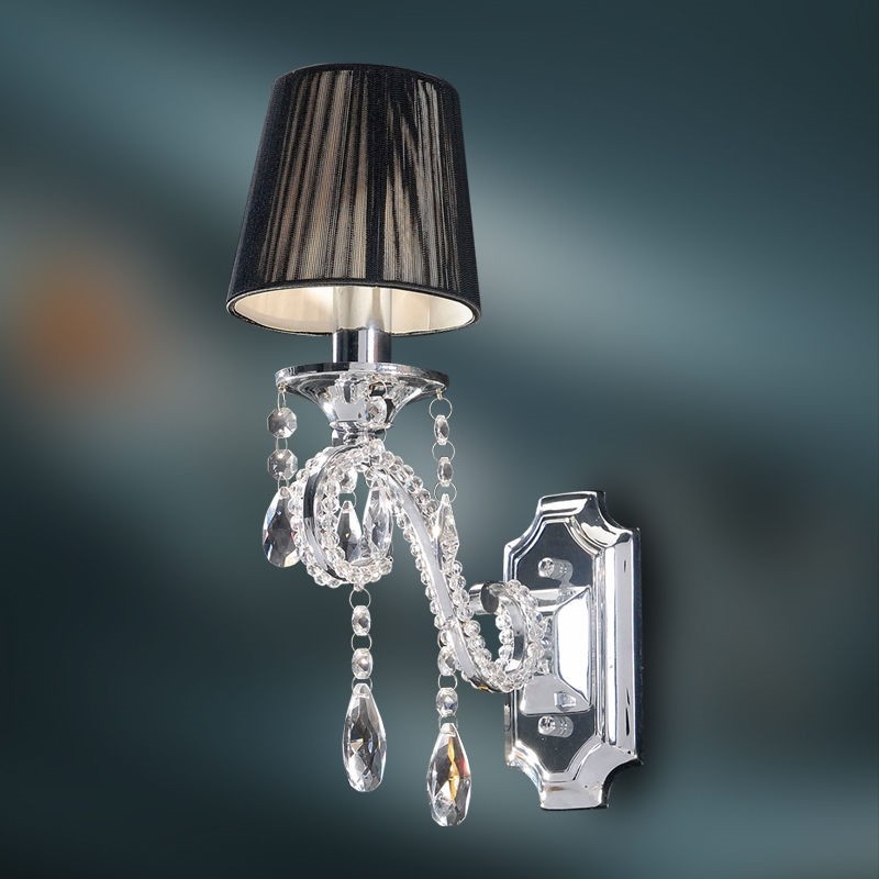 Crystal Wall Lamp – K9 Crystal Chandelier Wall Sconce – Polished Chrome Finish