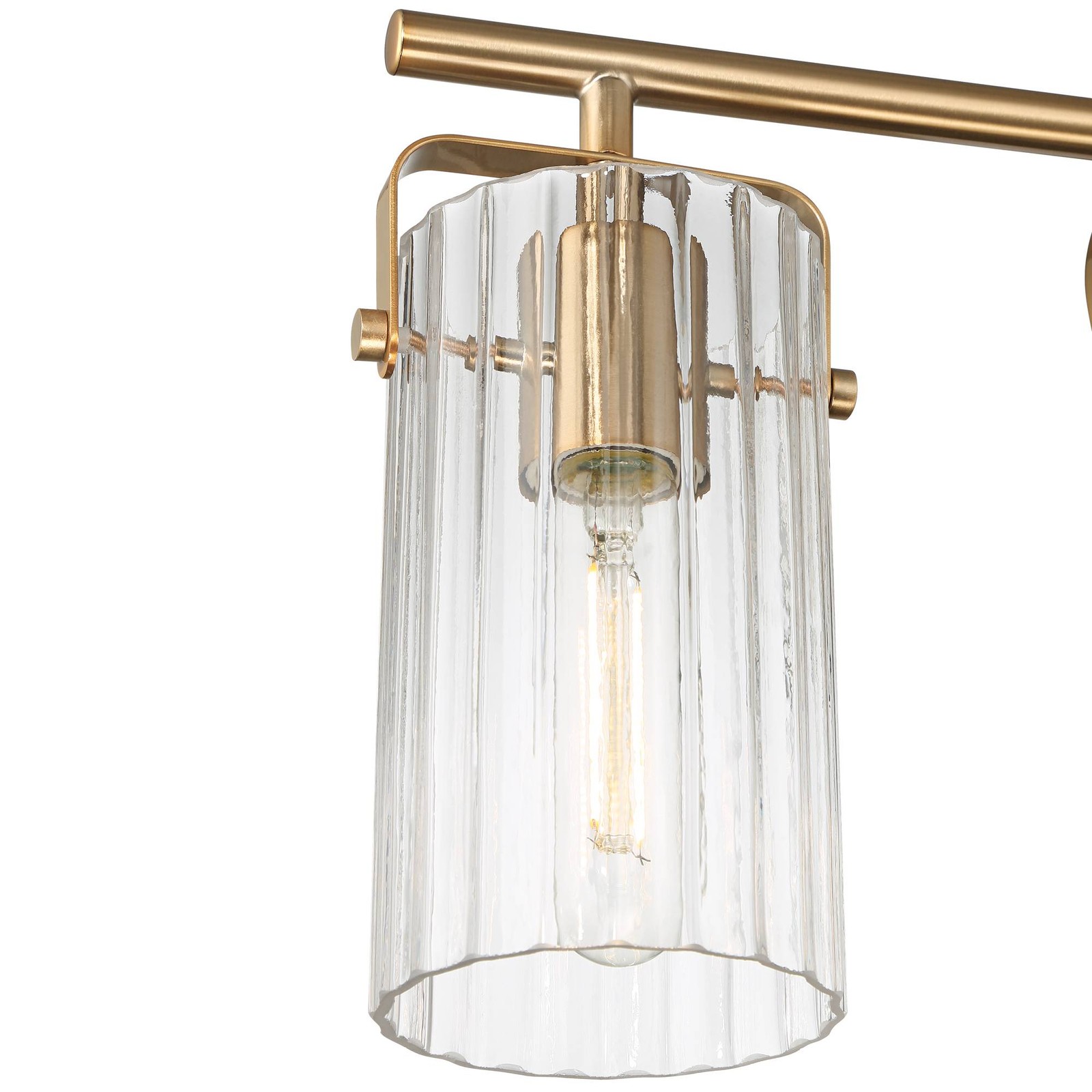 Regency Hill Emerson 22″W Warm Gold Fluted Glass 3-Light Bath Light