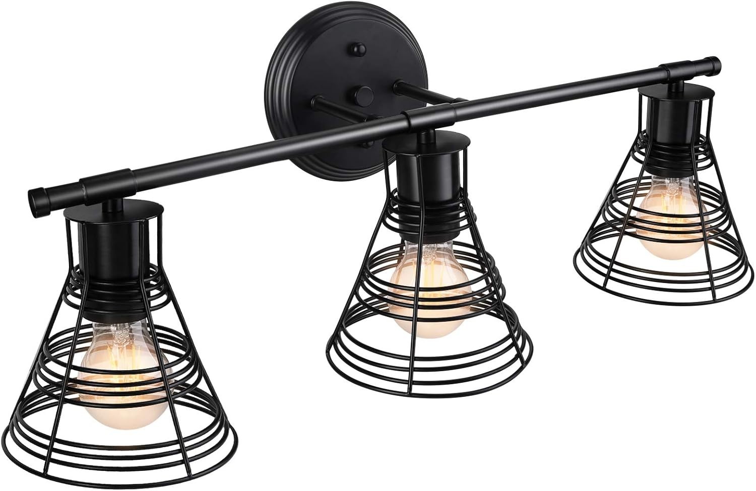 Bathroom Lighting Fixtures Over Mirror Length 23.62in with E26 Base 3 Metal Cage