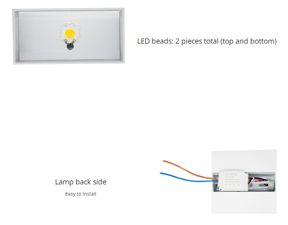 1/4/10x Dimmable 6W LED Wall Light Up Down Indoor Sconce Lamp Light Fixture LTWs