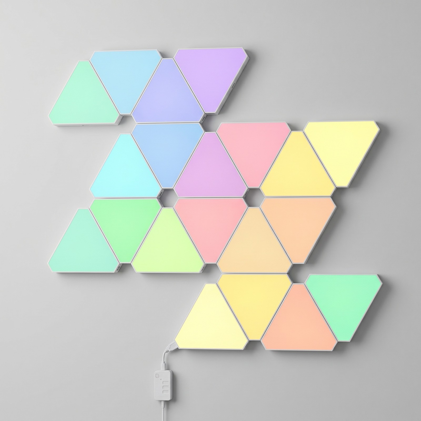 20 Pack Triangle LED Light Panels RGB Wall Decor Modular Music Sync App & Remote