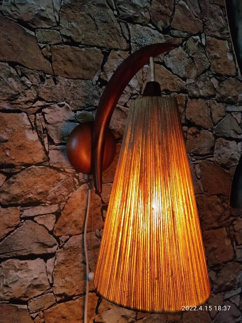 Teak Wood Lamp Mid Century Hanging Lamp pack of 1 home decor