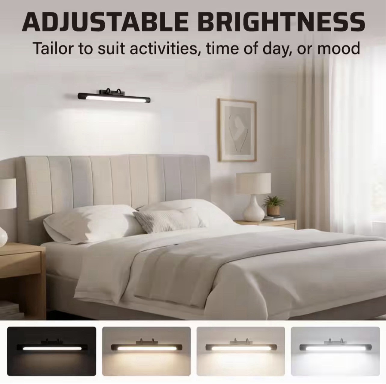 BETTERBEAM Helena Black Rechargeable LED Adjustable Picture Light 1-Pack 24582