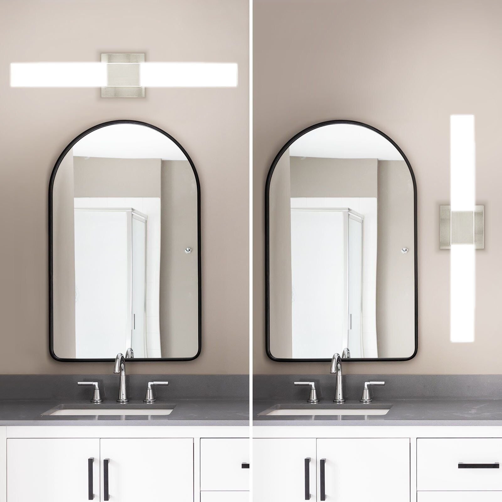 Luxrite LED Bathroom Vanity Light Fixtures Square 24″5 CCT 24W 1500LM Dimmable