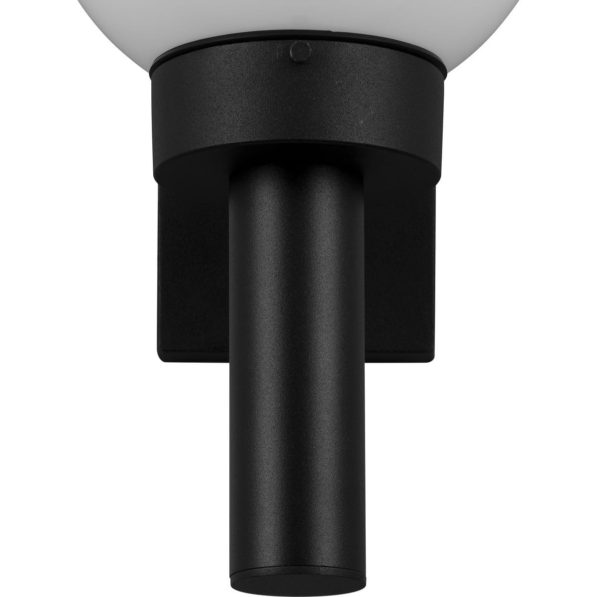 Black 8 Inch Cast Aluminum Wall Light Fixture Opal Glass 100 Watt Medium Base