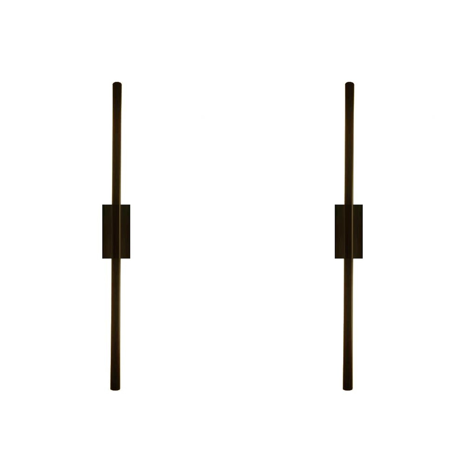 Set of 2 Hardwired Minimalist Dimmable Black Tube Linear Wall Sconce 24 Inch …
