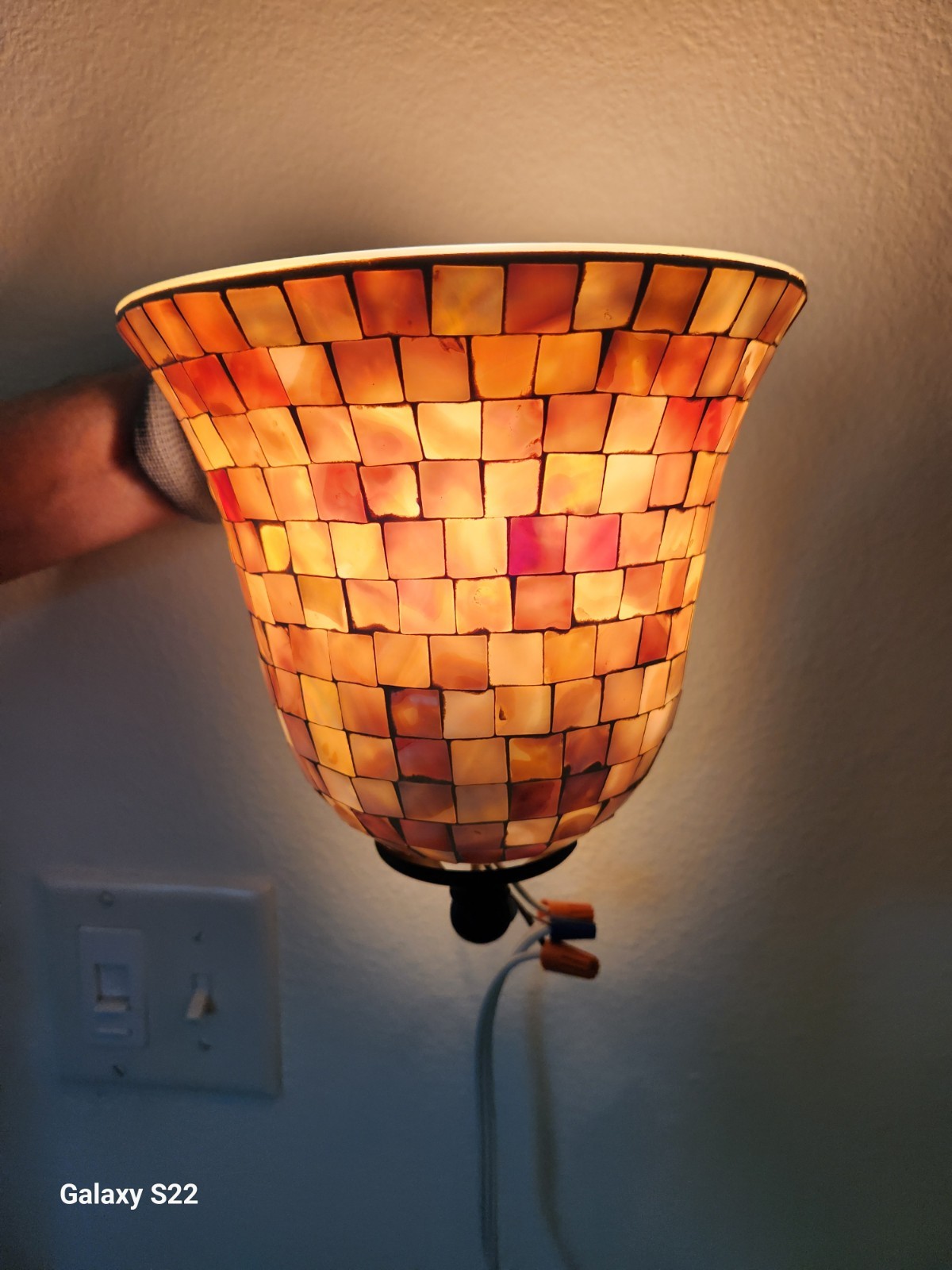 Wall Sconce Lights Mosaic Set of 2 Bedroom, Living Room, Hallway Works