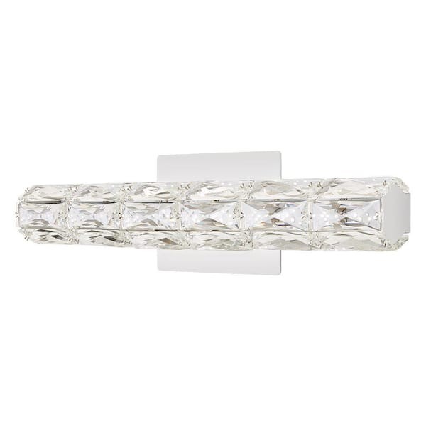 18 in. Chrome LED Crystal Vanity Light Bar