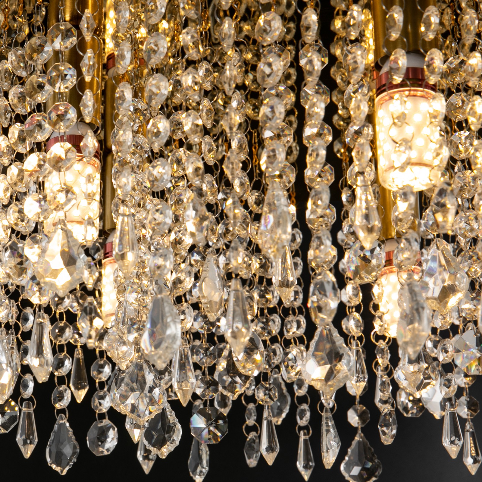 Gold 5-Light Crystal Modern Ceiling Lighting Fixture E14 For Bedrooms Indoor NEW