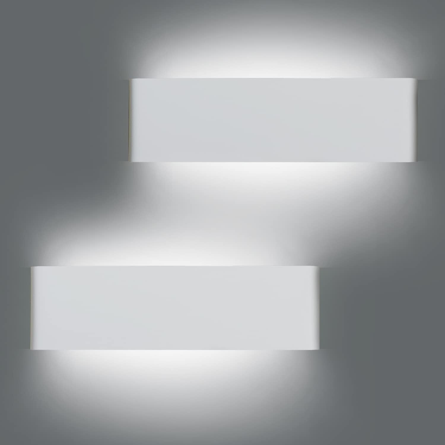 KICAAO 15.7in White Modern Wall Sconce 2-Pack,20W Indoor Vanity Light Up and …