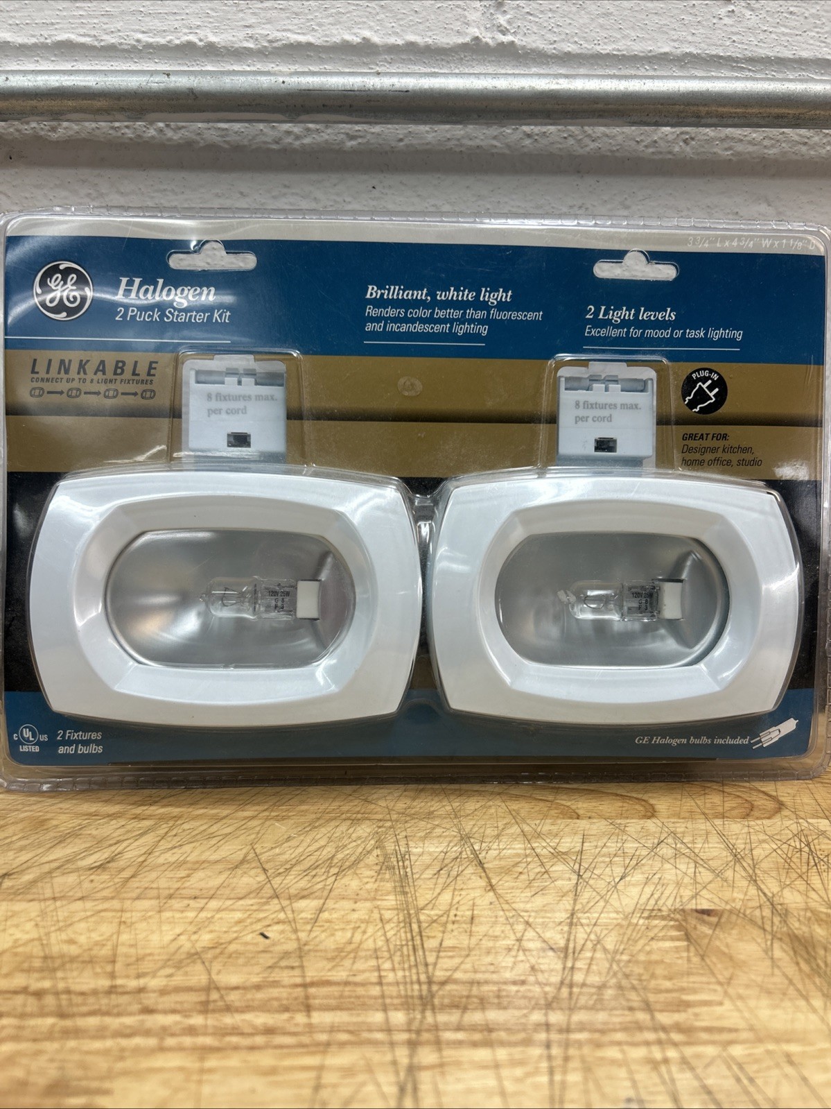 GE Halogen 2 Puck Light Starter Kit Brilliant White Linkable Plus 2 Level