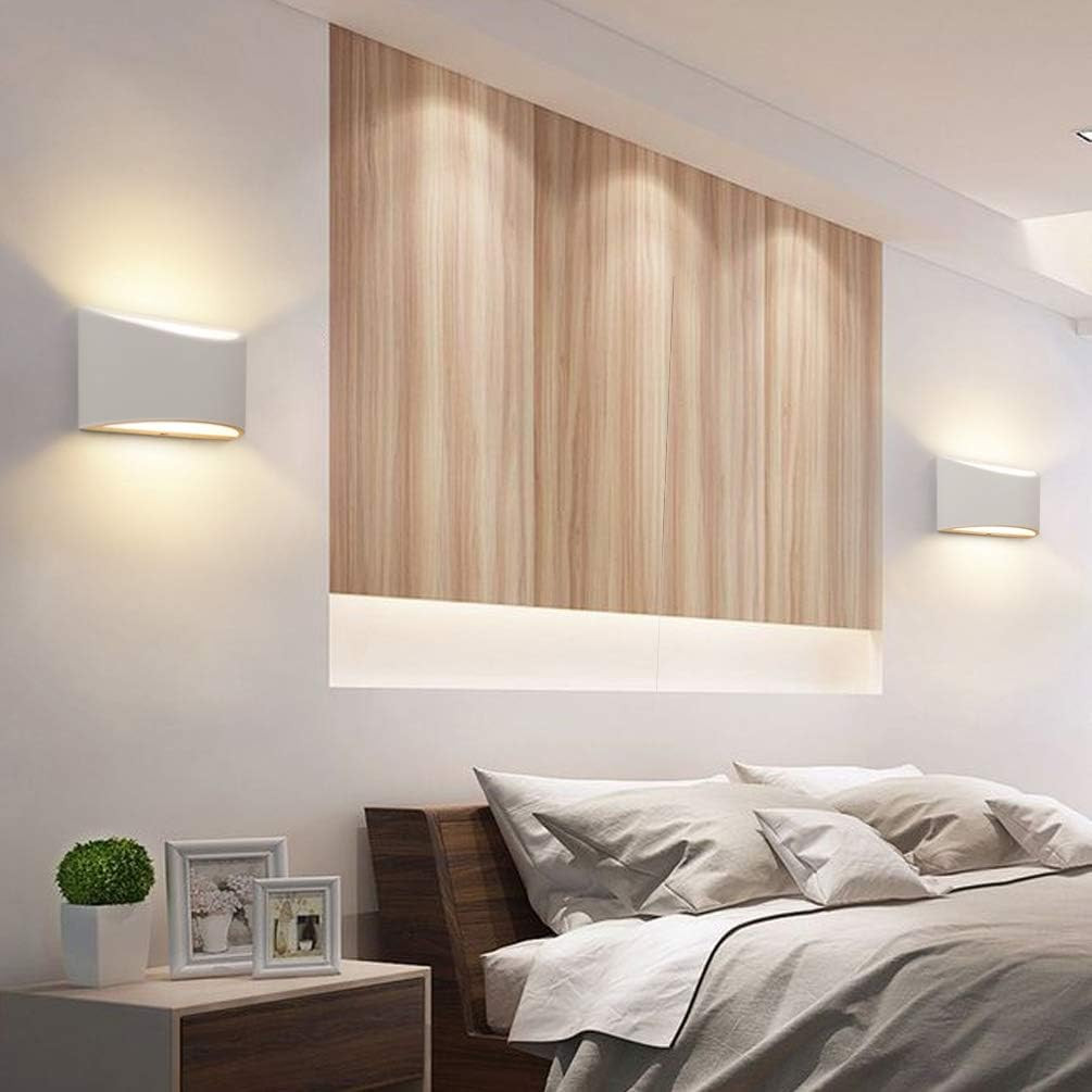 Set of 2 Modern LED Wall Sconces for Living Room, Bedroom, Warm White 3000K