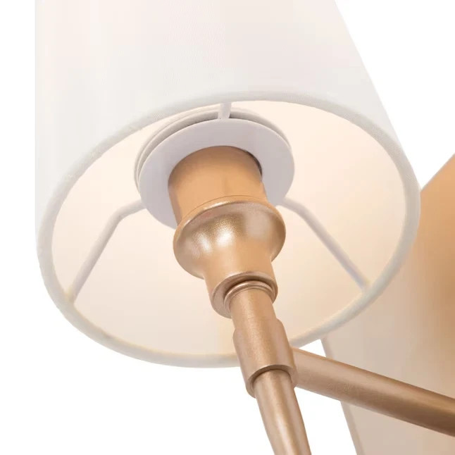 LNC 1-Light Gold 4.7 in. W Wall Sconce Wall Light with Bell Fabric Shade A04033