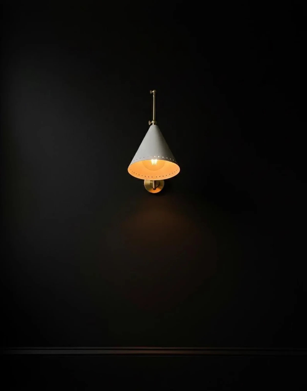 Handmade Raw Brass Wall Sconce: Mid-Century Adjustable Swing Arm Wall Lamp