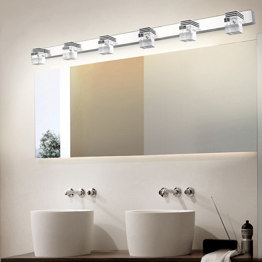 Modern 6 Heads Bathroom Vanity LED Crystal Mirror Light Front Wall Lamp Fixture